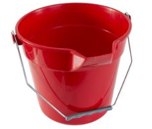 10L Round Lipped Bucket Red