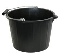 Builders Black Plastic Bucket 15L