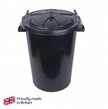 90L Black Dustbin with Secure Lid (Robert Scott)