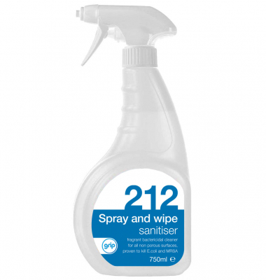 Grip 212 Spray and Wipe Sanitiser 750ml