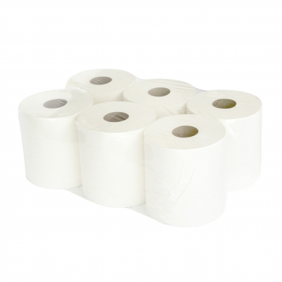 Centre Pull 2-ply White Embossed Towel Roll (150m x 6)